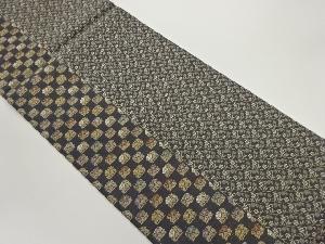 笹蔓緞子に草花模様織出し袋帯